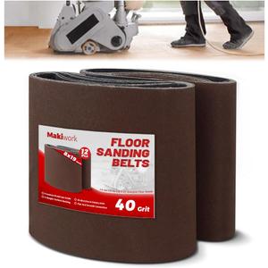 8 inch x 19 inch 40 Grit Sanding Belts, 12 Pack, EZ 8 Drum Sander Sandpaper Rolls for Woodworking and Floor Polishing, Aluminum Oxide Sander Sleeves