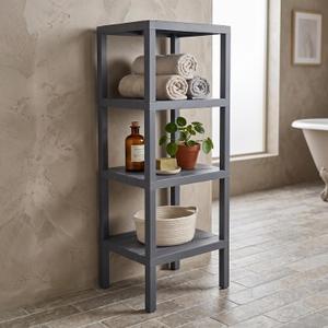 Honey-Can-Do Grey 4-Tier Storage Shelf
Waterproof resin shelving for pantry, bathroom, closet or office; tool-free assembly; holds 88 lbs; 13W x 15.2D x 38.6H in.