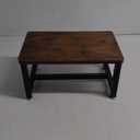 Step Stool, Height-Adjustable Wooden Step Ladder Metal Foot Stool, Small Kitchen Stool Helper for Toddler Adults Elderly, One-Step Chair for Home Bedside Bathroom Sink Potty-Black