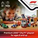 LEGO City F1 Truck with RB20 & AMR24 F1 Car Toys - Model Car Building Toy Set for Kids, Boys and Girls, Ages 8+ - Formula 1 Collectible for Fans - Gift Idea for Birthdays - 60445