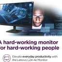Lenovo L24-4e - Office Monitor - 23.8" FHD IPS Display - 100Hz Refresh Rate - 4 ms MPRT - 99% sRGB - Raven Black - Tilt Stand