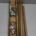 Wood Curtain Rods for Windows 36 to 72 Inch,1 Inch Wood Grain Ball Adjustable Curtain Rod,Boho Heavy Duty Curtain Rods,Farmhouse Rustic Single Window Curtains Rods,Brown Drapery Rods Set 36-72"