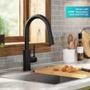 KRAUS Oletto Single Handle Pull Down Kitchen Faucet with QuickDock Top Mount Installation Assembly in Matte Black, KPF-2620MB