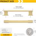 Rergy 20 Pack 5 Inch Gold Cabinet Handles Brushed Gold Cabinet Pulls and Knobs, Square Kitchen Hardware for Drawer Dresser Cupboard