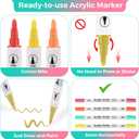 36 Colors Acrylic Paint Markers Pens Set Dual Tip with Fine and Brush for Paper Metal Rock Wood Plastic Canvas Ceramics DIY Crafts Drawing Art Supplies