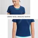 baleaf Women's Short Sleeve Workout Tops Yoga Shirts Stretchy Lightweight Athletic T-Shirts Gym Running Sports Tee (Blue, S)