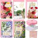 Eaasty 100 Sets Mother's Day Gold Foil Cards with Envelopes and Stickers Blank Inside Greeting Funny Card 5 Style Card Designs