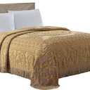 Beatrice Home Fashions Medallion Chenille Bedspread, Queen, Gold