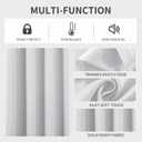 Joydeco White Curtains 72 Inches Long 2 Panels Set, Thermal Insulated Long Curtains& Drapes 2 Burg, Room Darkening Grommet Drapes for Living Room Bedroom Window (W52 x L72 Inch, Greyish White)