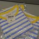 3 x Women Oversized Striped T Shirts Color Block Crew Neck Tee Shirt Short Sleeve Basic Summer Tops (Blue, M)