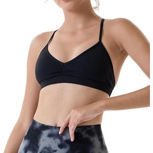 AUROLA Mercury Workout Sports Bras Women Athletic Removable Padded Backless Strapy Minimal Crop Top (Medium, Seamless- Black)