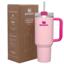 STANLEY Quencher ProTour Flip Straw Tumbler with Leakproof Lid | Built-In Straw & Handle | Cupholder Compatible for Travel | Insulated Stainless Steel Cup | BPA-Free (40 Ounces, Rose Quartz)