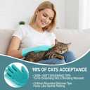 Cat Grooming Gloves for Hair-Removal: Effective at Removing 99% Loose Fur - Keep Home Sofa/Clothes Fur Free Cleaning & Silicone Bristles - Gentle Grooming for Short-long Hair Cats (2 Pack)