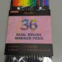 Dual Markers Brush Pens Stocking Stuffers, 36 Art Markers Christmas Gifts for Teens, Double Tip Colored Pen for Adult Coloring Books Art Suppliers