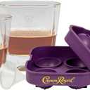 Crown Royal Ice Mold with 2 Whiskey Glasses Authentic License Compatible - Premium Whisky Accessories