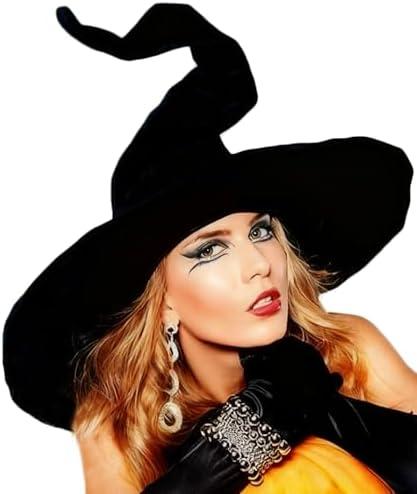 Tonfant Women's Witch Hat for Halloween Costume Party, Large Black Wicked Witch Hats for Christmas Masquerade Carnivals Accessory