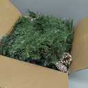 Timer 8 Mode - 9Ft by 10 Inch Prelit Christmas Garland with 50 Warm Lights,Thick 270 Snowy Tips 70 Red Berry 10 Pinecone Battery Operated Real Touch Cedar Xmas Garland Door Mantle Indoor Outdoor