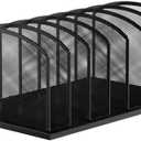 MINDEPOT Desk File Organizer 7 Sections Upright Mesh File Sorter Organizer for Desk, Office Organization File Holder for Home, Office & Classroom (Black, 1Pack)