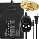 REPTI ZOO 8" X 12" Reptile Heat Pad 24W Fast Heating Pad with Adjustable Thermostat Reptile Heat Mat for Turtles/Hermit Crabs/Bearded Dragons/Leopard Geckos/Snakes/Lizards, and Seed Germination