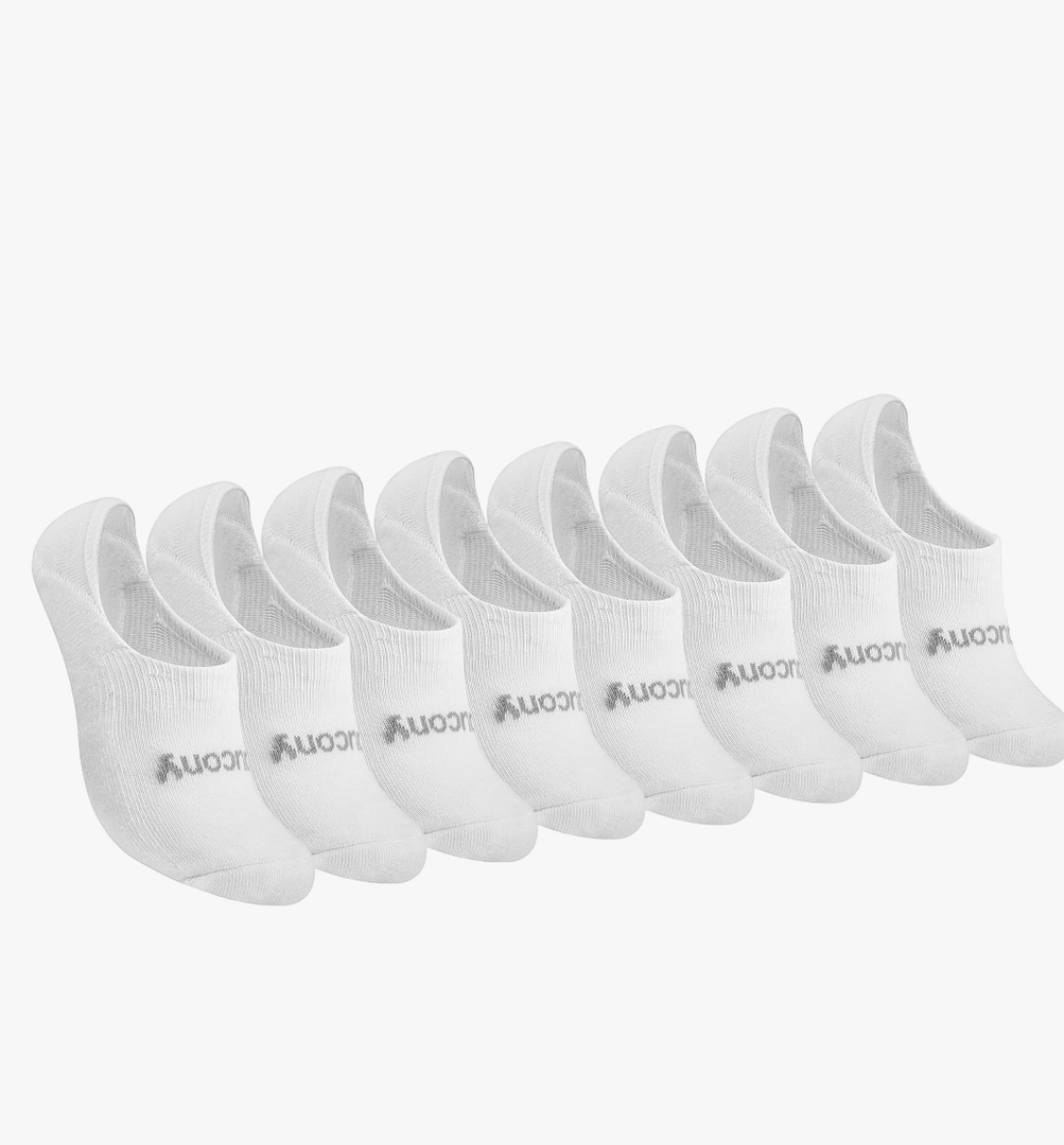 Saucony Women's No Show Cushioned Invisible Liner Socks, L (8 Pairs)