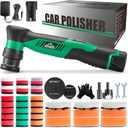 BATOCA S5 Cordless Mini Car Polisher Buffer Machine Dual Action & Rotary Mini Polishing Machine 1x 12V 2A Battery with 1inch 3inch Polishing Pads Kit for Car Motorcycle Deatiling Polish Buffing Clean