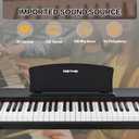 Digital Piano 88 Key Weighted with Piano Bench, 88 Key Full Size Semi Weighted Keyboard Piano, Electronic Piano for Beginner,with Adjustable Stand,Carrying Case,Sustain Pedal,Headphone (Black)