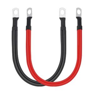 A ABIGAIL 2 AWG Battery Cable 2Gauge Pure Copper Battery Inverter Cables with 5/16 in Lugs Both Ends Power Inverter Wire Set for Automotive Solar Power Inverter Marine Boat RV Car Motorcycle (1FT)