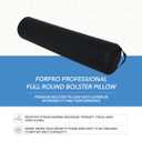 ForPro Full Round Bolster Pillow, Black, Oil and Stain-Resistant, for Massage and Yoga, 6 R x 26 L