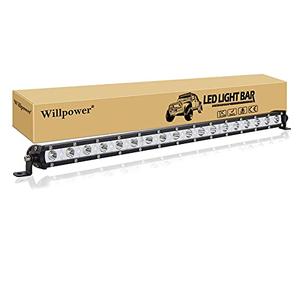 Willpower 20 inch 90W Single Row LED Light Bar Low Profile Ultra Thin Slim Mini Spot Beam Led Off Road Lights Driving Lights Led Fog Lights Boat Lighting Led Work Light