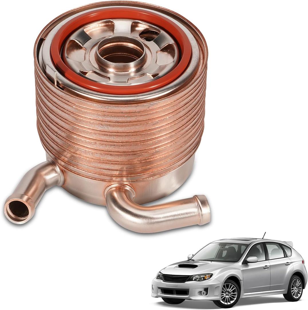 21311AA120 Engine Oil Cooler Compatible with Subaru Impreza WRX STI Forester Legacy 2006-2021 2.0L 2.5L 21311-AA120