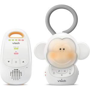 VTech DM1411 Audio Baby Monitor & Portable Soother Dual-Unit Rechargeable Battery, Long Range, Soft-Glow Night Light, Soothing Sounds & Lullabies, Digital Wireless Transmission, Sound Indicator
