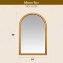 PERHOM Gold Wall Mirror- 36"x24" Large Arched Mirror with Rope Metal Frame, Wall Decor Mirrors for Bathroom, Living Room,Dining Room,Bedroom, Mantel,Entryway