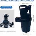 Car Cup Holder ExpanderVIVURA 2-in-1 Multifunctional Car Cup Holder, Dual Cup Storage, Compatible with Hydro Flask, Yeti, Nalgene, 32/40 oz Large Bottle Drink Cups