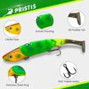 Pristis Jig Head Fishing Lures for Freshwater Saltwater, Weedless Swim Jig Teasers with Sharp Hooks & Exquisite Coating, Pre-Rigged Vibrating Swimbaits Kit Gear for Bass Crappie Walleye Trout Pike
