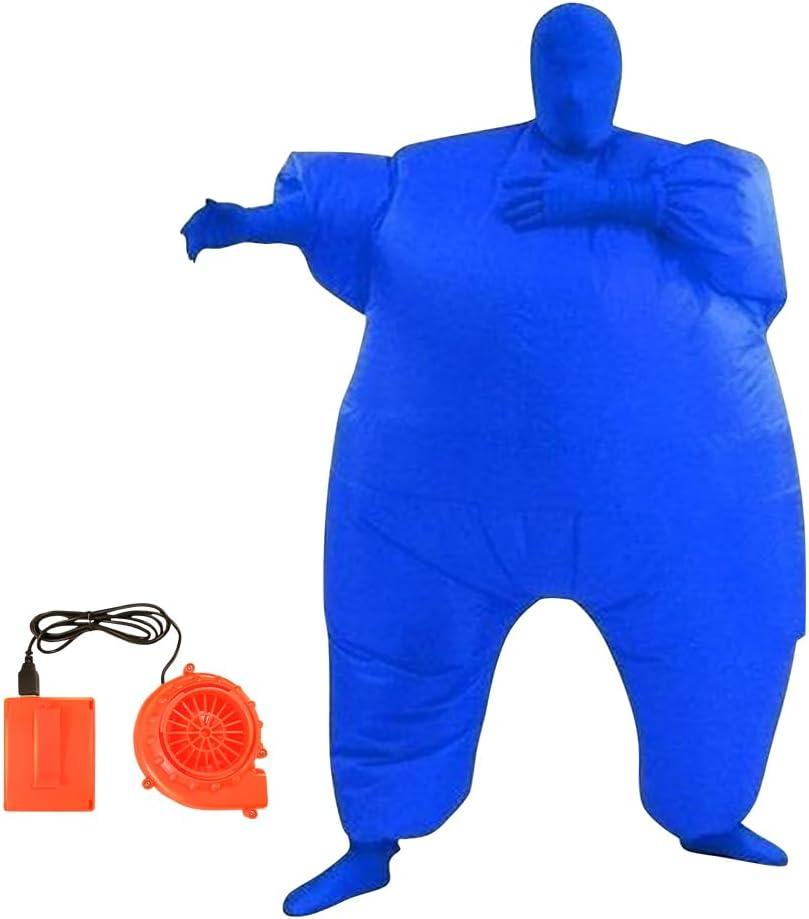 Qshine Adult Inflatable Full Body Jumpsuit Cosplay Costume Halloween Funny Fancy Dress Blow Up Party Toy (One Size, Blue)