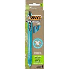BiC 4ct Gel Pen Ocean-Bound ECOlutions Black Ink: Recycled Pen Refills, Stationery & Office Supplies 3 pack