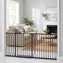 Extra Wide Baby Gate 67-71.6 Inch, Heavy Duty Safety Gate Indoor for Kids & Pets, Black Metal Dog Gate, Pressure Mounted No Drilling Pet Gate for Large Openings, 30 Inch Tall