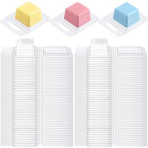 Wesiti Wax Melt Molds Clear Empty Plastic Wax Melt Clamshells Container Pet Single Cube 1 oz Candle Molds for DIY Chocolates Wickless Candles Soap Making(200 Pcs)