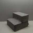 Best Pet Supplies Dog Stairs & Steps - Foam Steps for Small Dogs & Cats, Non-Slip Indoor Balanced Pet Step Support, Dog Ramp, No Assembly, Ash Gray Linen, Foldable 2-Step (12-inch Height)