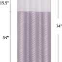 Purple Small Stall Boho Shower Curtain with Snap-in Liner 36 x 74, No Hooks Tufted Chevron Striped Textured Lavender Shower Curtain with See Through Mesh Top Window for Bathroom Decor