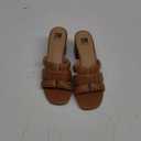 SM New York Block Heel Sandals Strappy Slip On Mules Minimalist Brown, Size 10