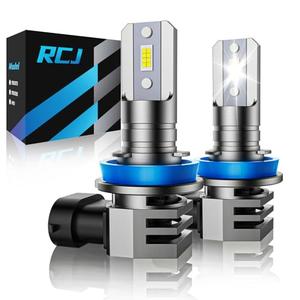 RCJ H11 Bulbs, H8/H9/H16 Fog Light 6000K Cool White with Cooling Fan, Plug-N-Play, Pack of 2