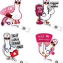4 Pcs Nurse Badge Reel - Funny Nurse Gifts Silly Goose Badge Reels Retractable, Cute Nursing Badge Holder for Nurses Doctors Student RN LPN CNA MA Medical Worker Teacher ID Name Badge Clip Accessories