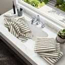 Jacquotha Hand Towels 4 Pack, Cotton Face Towels for Bathroom & Spa Days, Decorative Black Stripes for Kitchen Decor, 14 x 29