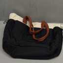 LOVEVOOK Tote Bag for Women with Giant Tumbler Holder Pocket, Puffer Work Travel Laptop Handbag with Zipper for Nurse Teacher (M-15.6 Inch, Beige-black-brown)