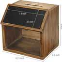 MyGift Tip Jar,Donation Box for Fundraising with Chalkboard Label and Keys, Wooden Suggestion Prayer Box with Slot and Lock for Church,Wedding