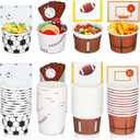 Tanlade 48 Pcs Sports Snack Cups Sports Bowls, Soccer Baseball Football Rugby Basketball Decorations, Basketball Party Supplies Football Bowl for Birthday Party Favors