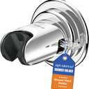Shower Head Holder Wall Mount: Handheld Suction Cup Shower Holder, Adjustable No Drill Bathroom Wall Mount for Tile/Glass (Chrome)