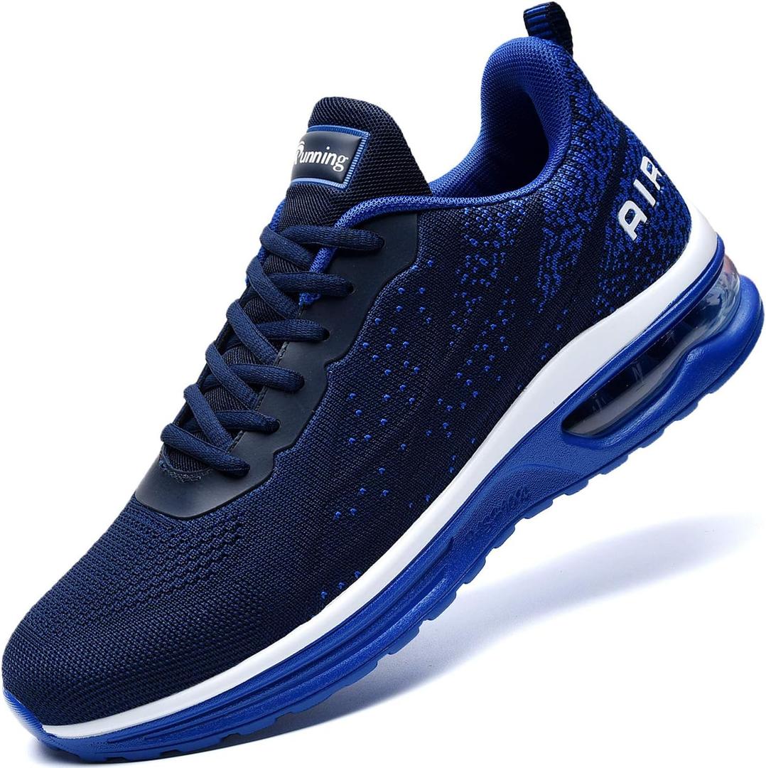 AUPERF Men's Air Running Shoes Lightweight Breathable Workout Footwear Walking Sports Tennis Sneaker (10.5, Navy Blue)