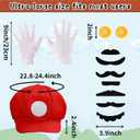 2 Set Halloween Role Cosplay Accessories Set for Adult Red and Green Hats Gloves Beard Accessories Them Party Cosplay